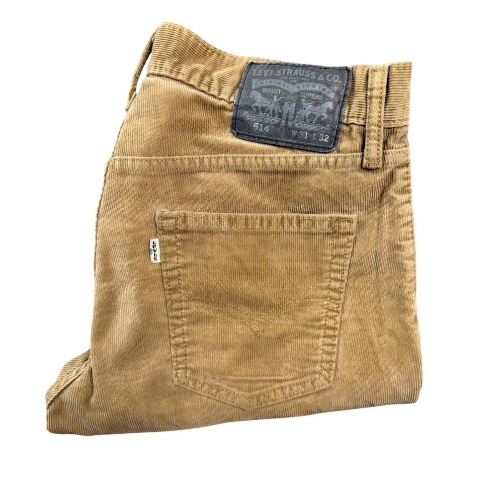 Levis 514 Straight Fit Corduroy Pants Mens 31x32 Tan Brown Harvest Gold 06990-11